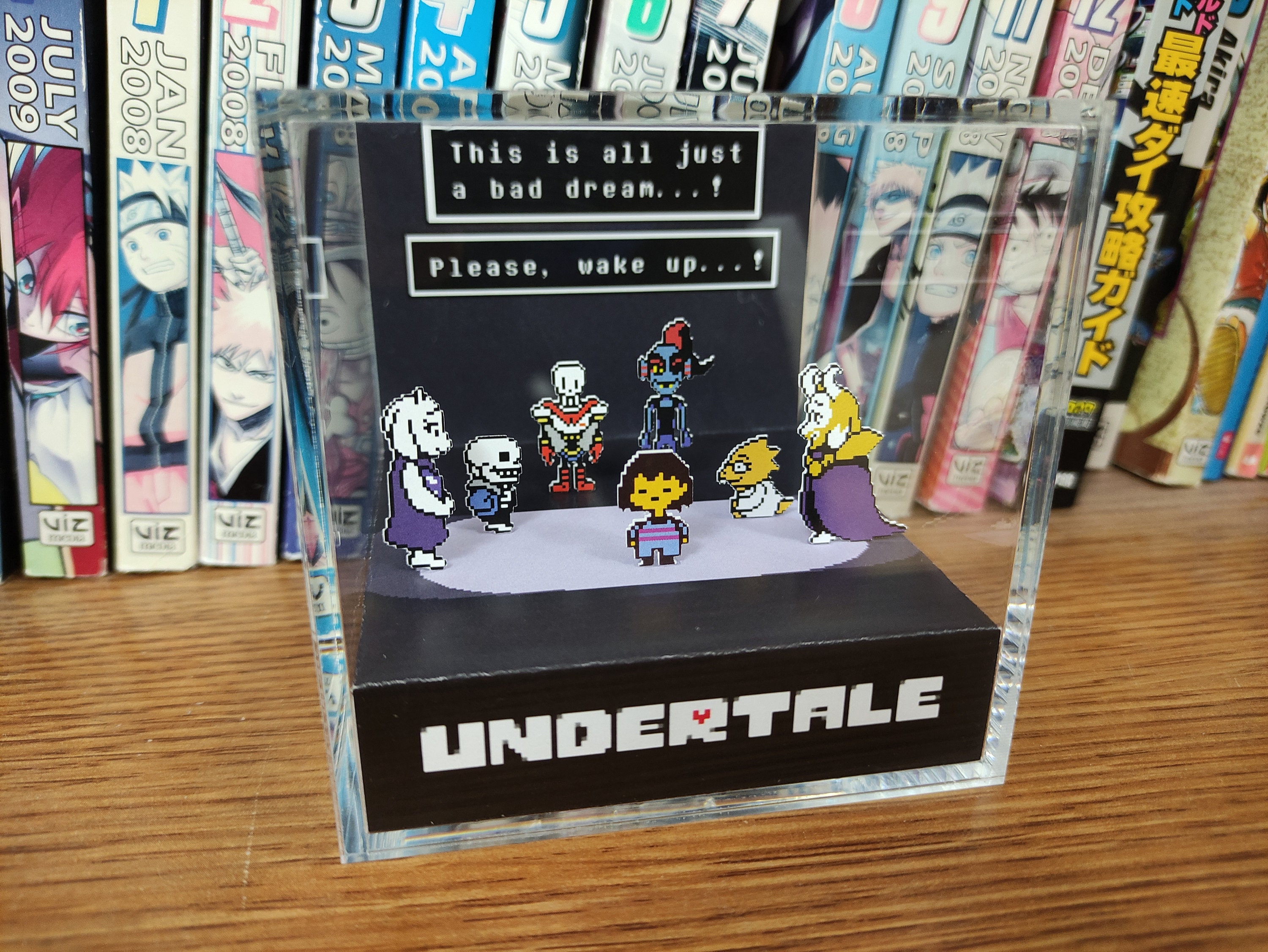 Undertale Diorama - Frisk Wake Up (Undertale Ending), Undertale 3D Diorama Cube, Handmade Crystal Diorama Cube, Unique Gift for Gamers