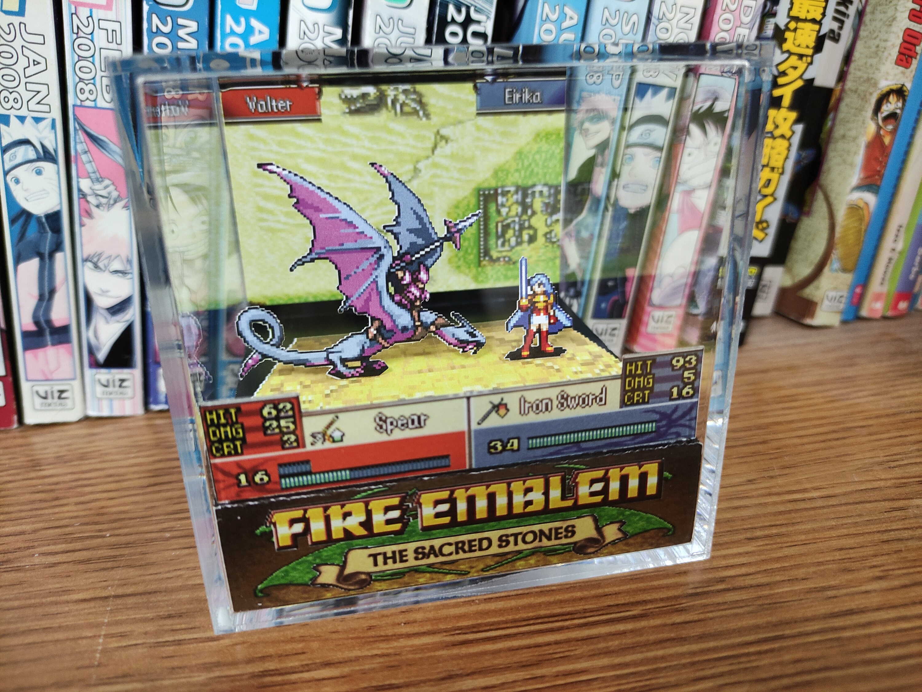 Fire Emblem Diorama - Valter vs Eirika (The Sacred Stones), Fire Emblem Diorama Cube, Handmade Crystal Diorama Cube, Unique Gift for Gamers