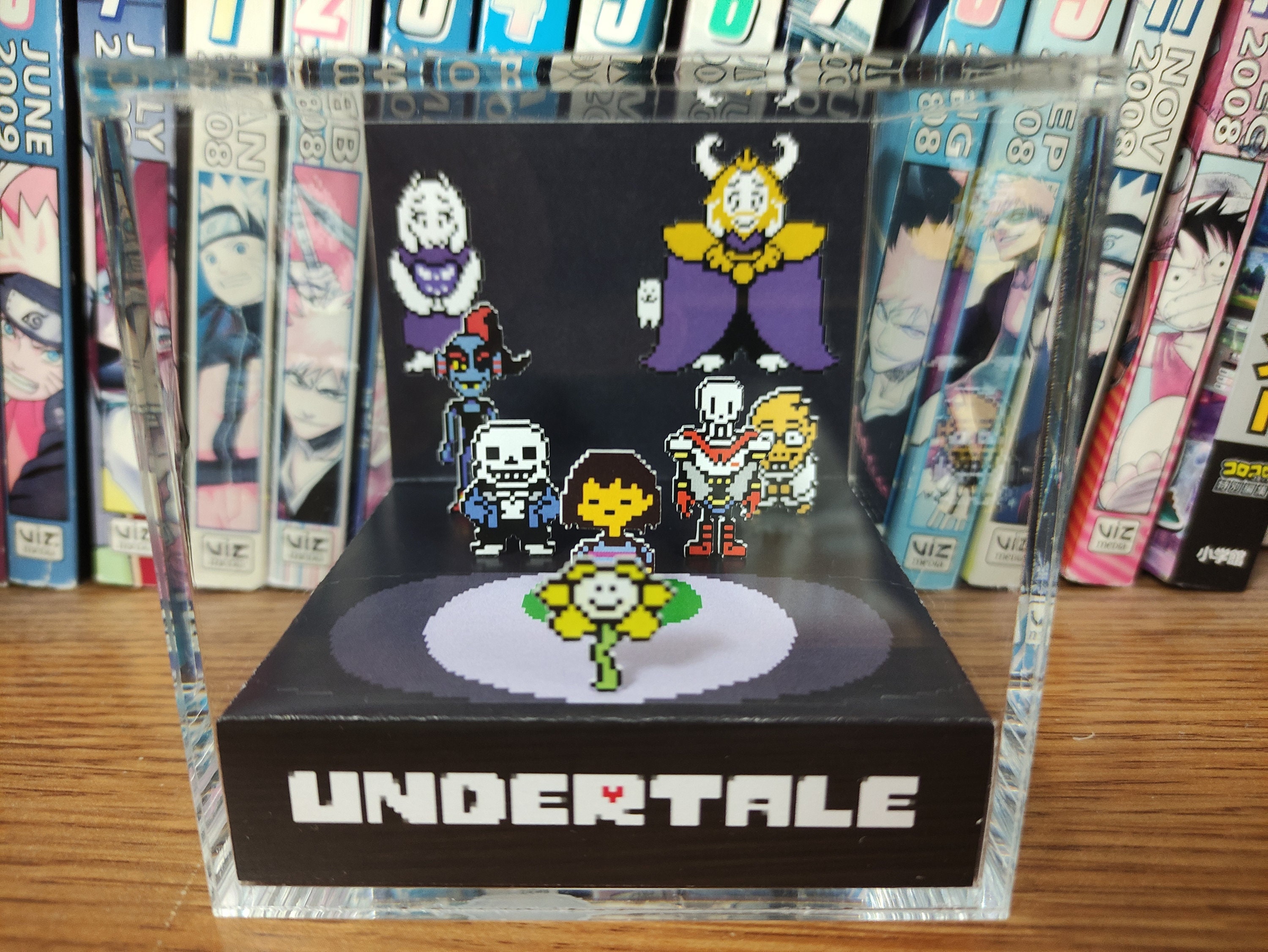 Undertale Diorama - Frisk Asgore Toriel Sans (Characters), Undertale 3D Diorama Cube, Handmade Crystal Diorama Cube, Unique Gift for Gamers