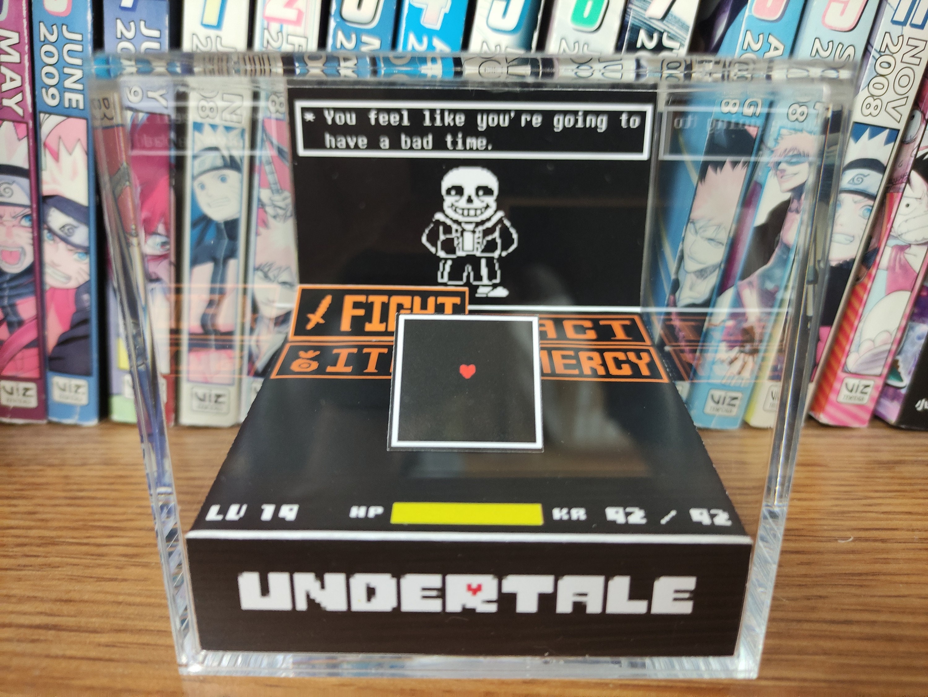 Undertale Diorama - Frisk and Sans Battle (Undertale Boss), Undertale 3D Diorama Cube, Handmade Crystal Diorama Cube, Unique Gift for Gamers