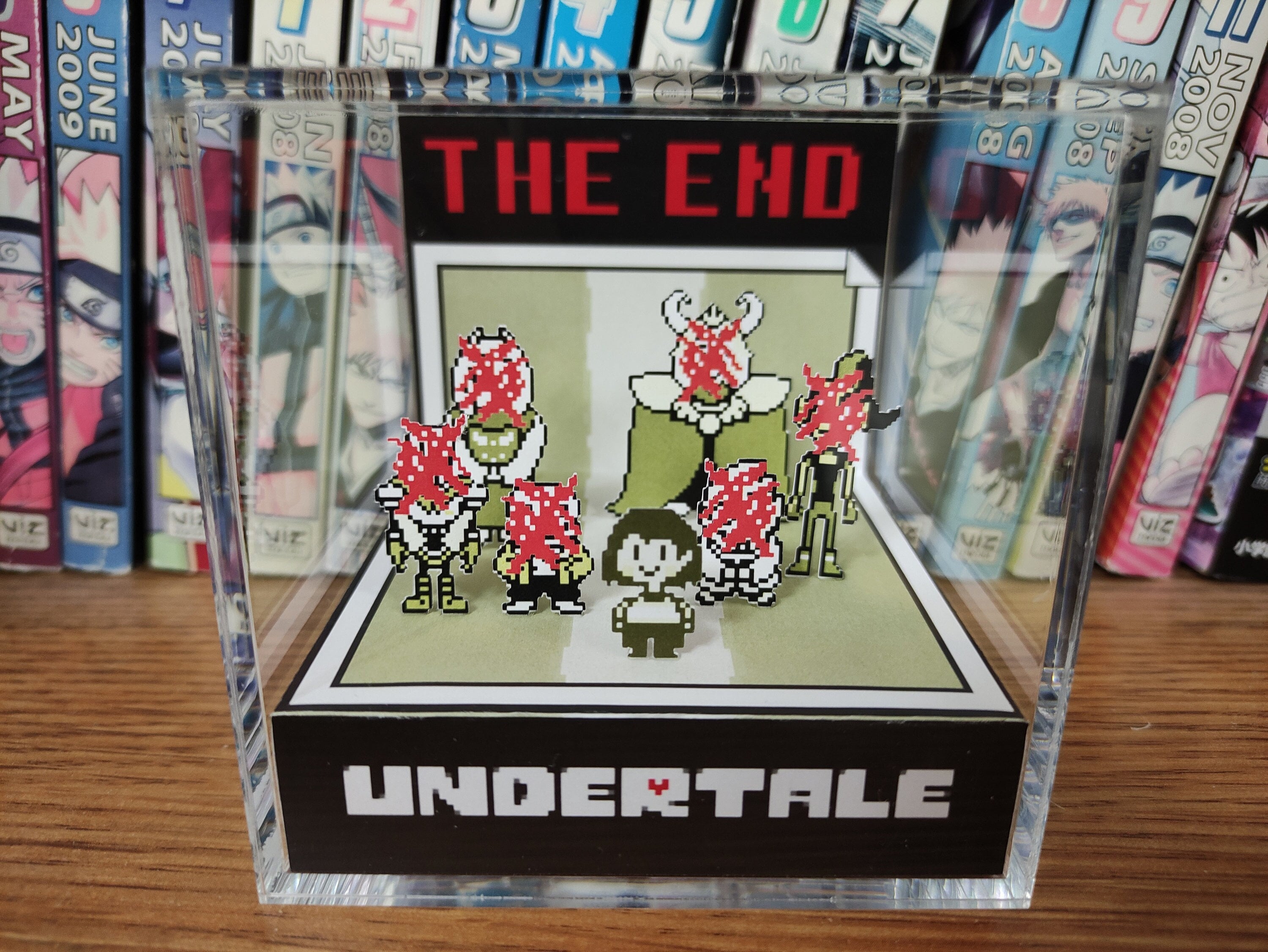 Undertale Diorama - THE END (Undertale Ending Genocide), Undertale 3D Diorama Cube, Handmade Crystal Diorama Cube, Unique Gift for Gamers