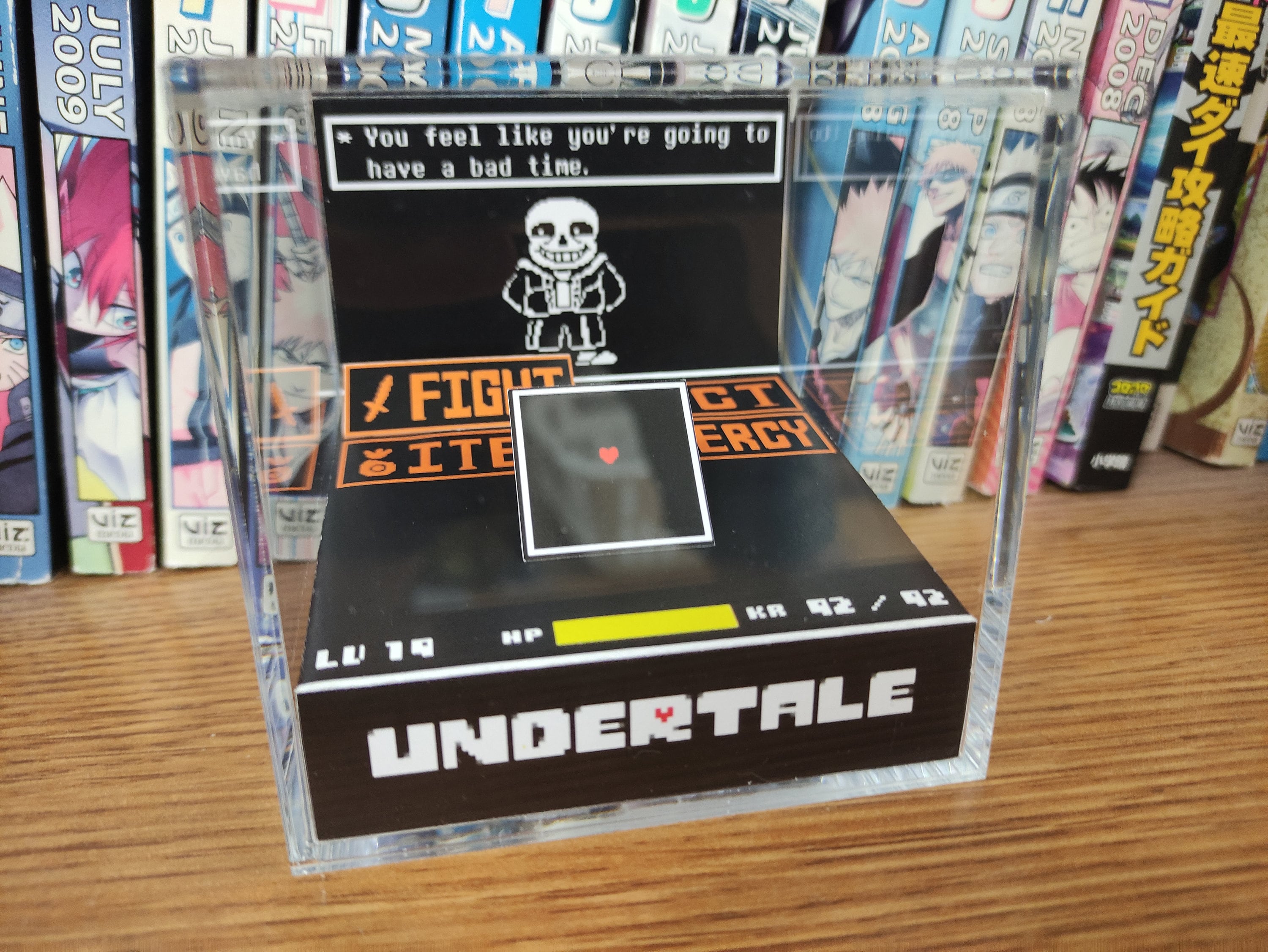 Undertale Diorama - Frisk and Sans Battle (Undertale Boss), Undertale 3D Diorama Cube, Handmade Crystal Diorama Cube, Unique Gift for Gamers