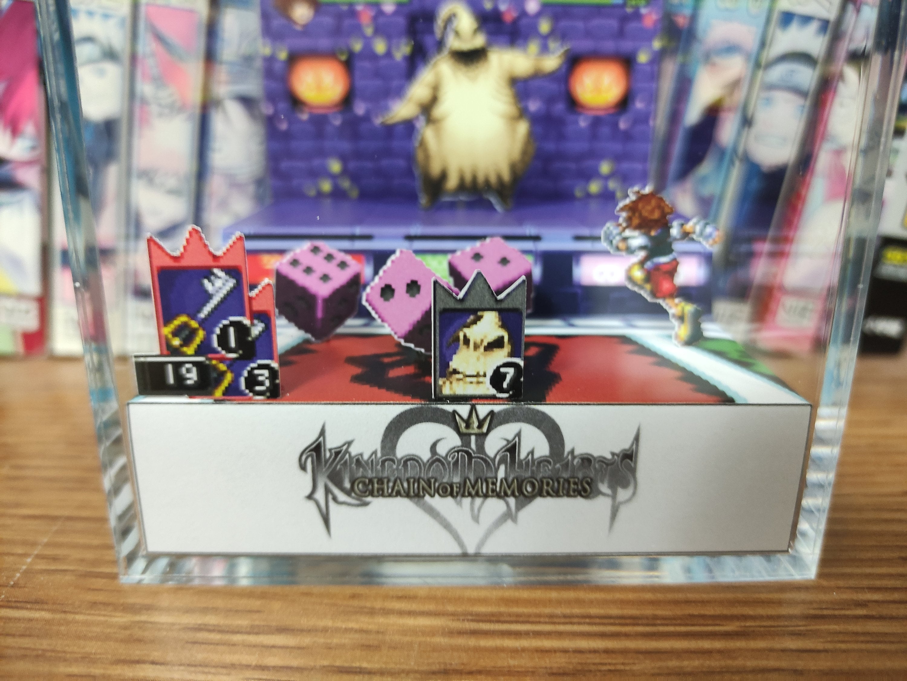 Kingdom Hearts Diorama - Sora vs Oogie Boogie, Kingdom Hearts 3D Diorama Cube, Handmade Crystal Diorama Cube, Unique Gift for Gamers