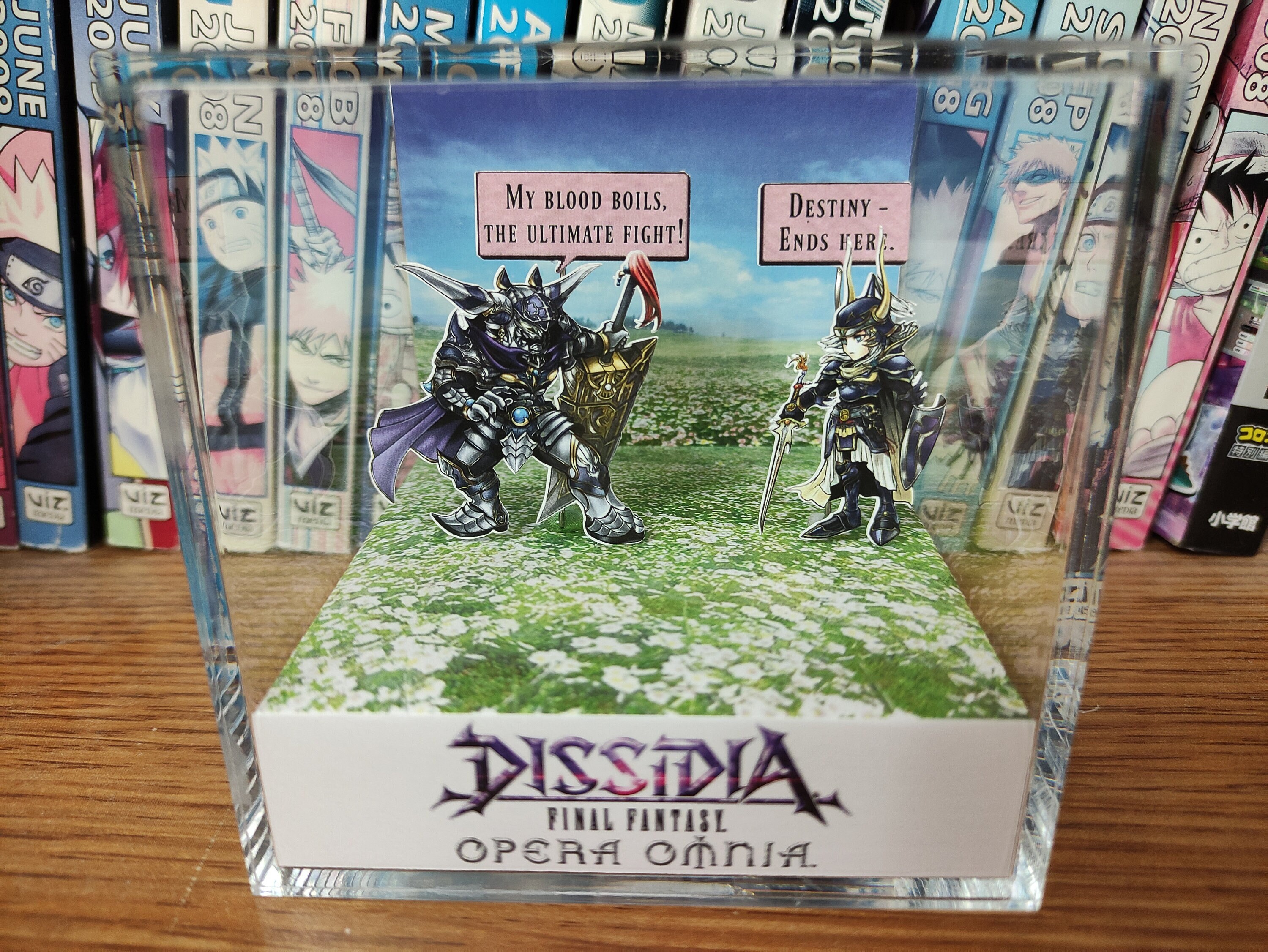 Final Fantasy Dissidia - Garland vs Warrior of Light Final Fantasy 3D Diorama Cube, Handmade Crystal Diorama Cube, Unique Gift for Gamers