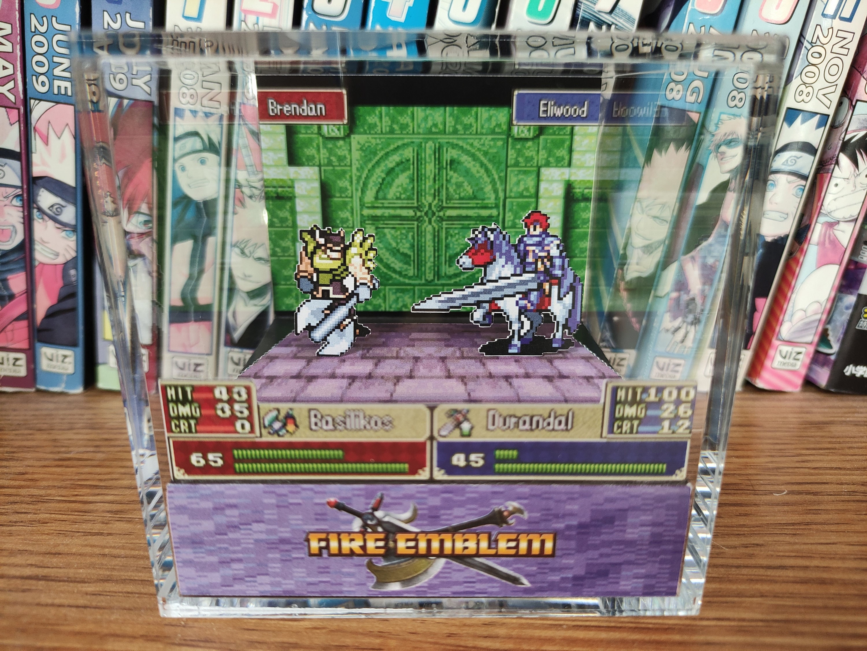 Fire Emblem Diorama - Brendan vs Eliwood (The Blazing Blade), Fire Emblem 3D Diorama Cube, Handmade Diorama Cube, Unique Gift for Gamers