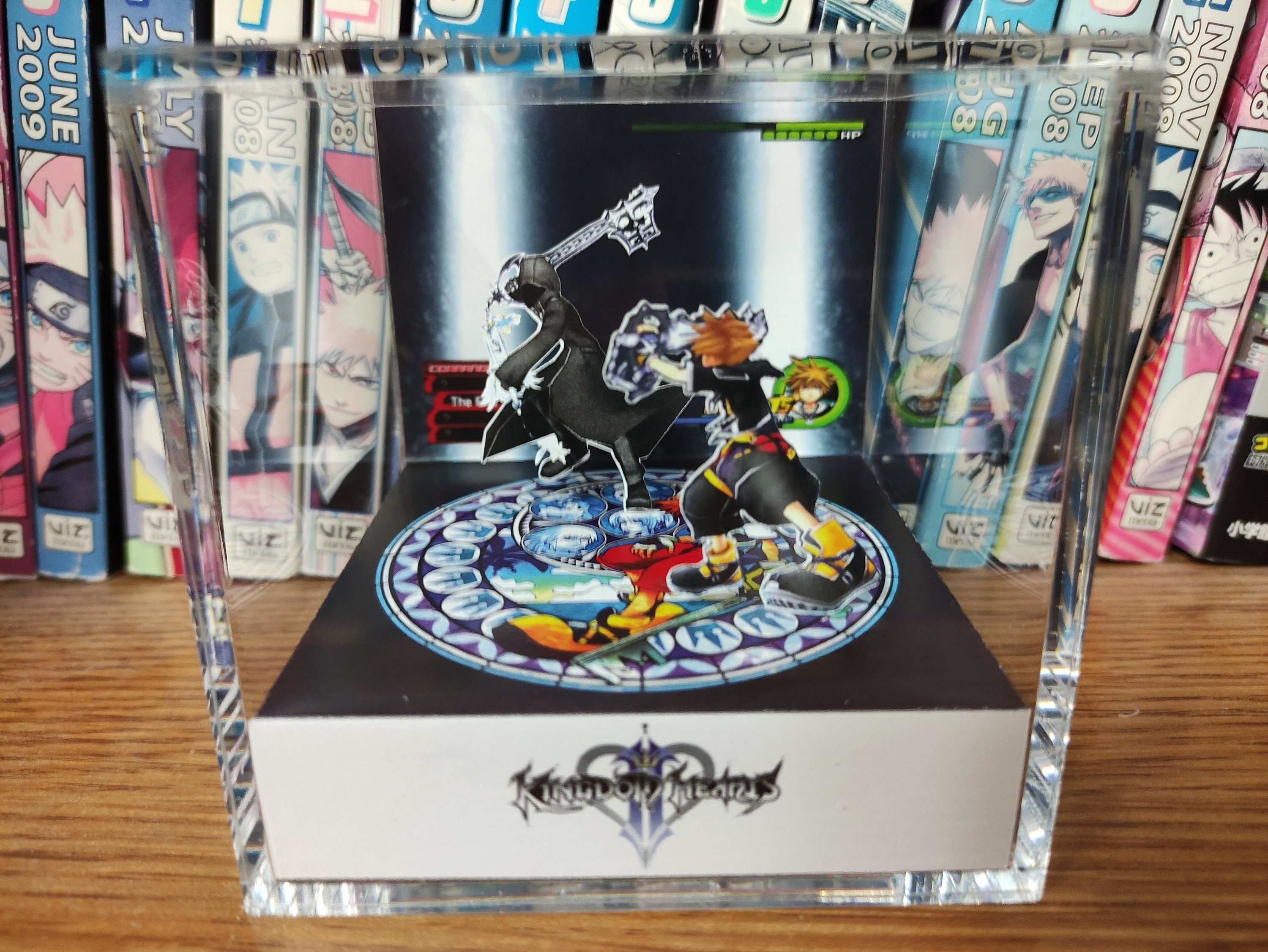 Kingdom Hearts 2 Diorama - Sora vs Roxas, Kingdom Hearts 3D Diorama Cube, Handmade Crystal Diorama Cube, Unique Gift for Gamers