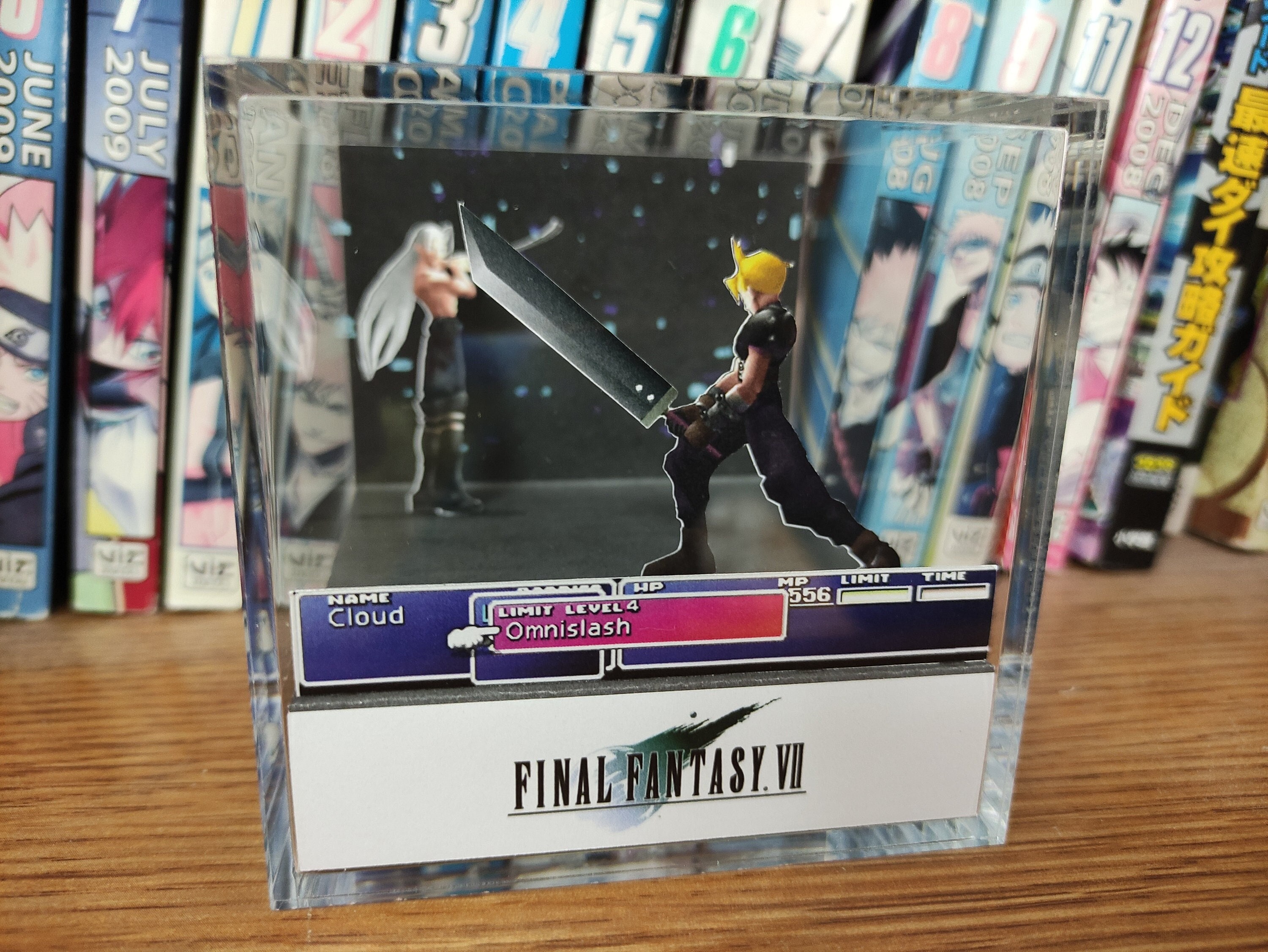 Final Fantasy VII - Sephiroth Vs Cloud - Final Fantasy 3D Diorama Cube, Handmade Crystal Diorama Cube, Unique Gift for Gamers