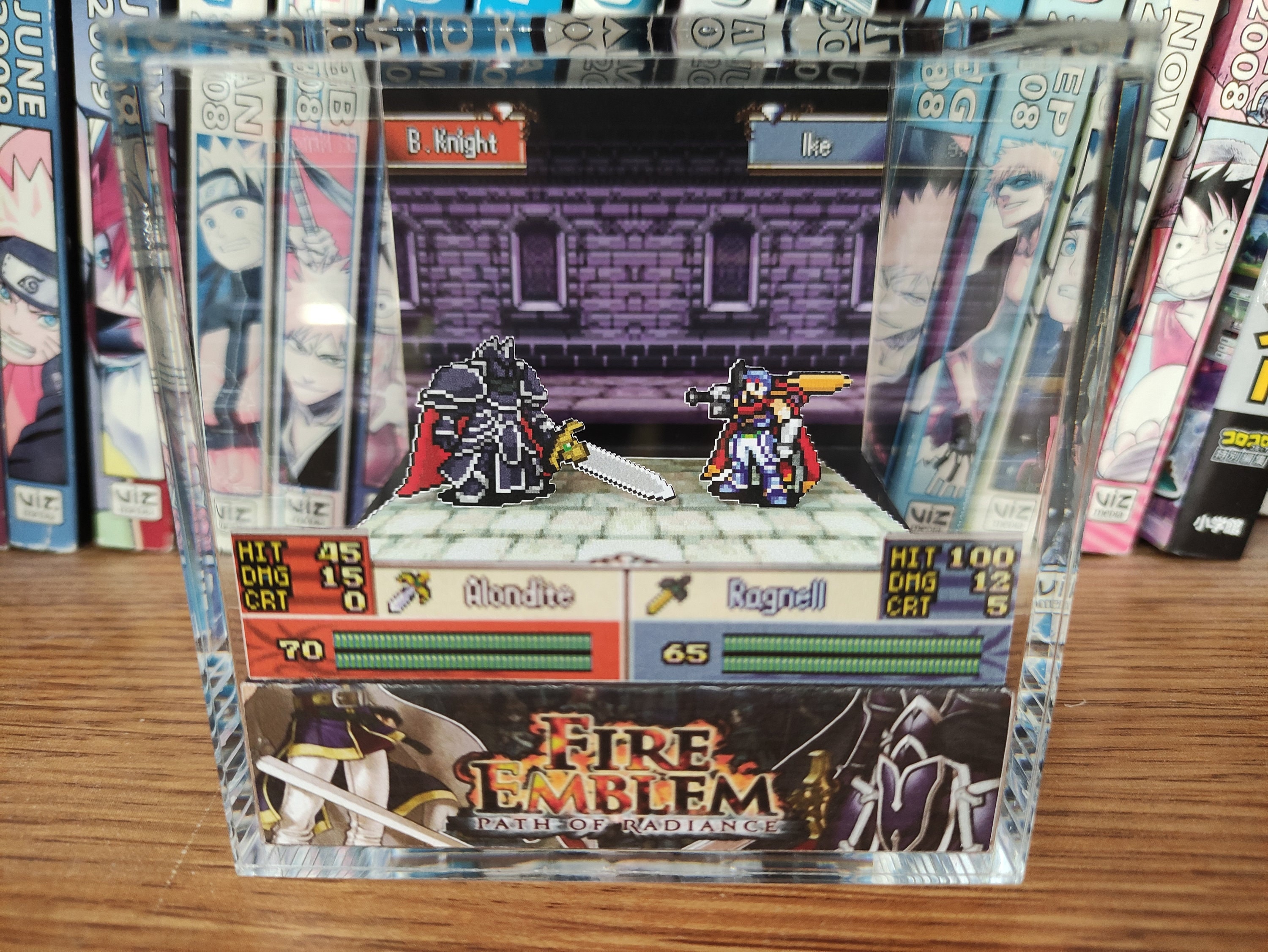 Fire Emblem Diorama - Black Knight vs Ike (Path of Radiance), Ike Fire Emblem 3D Diorama Cube, Handmade Diorama Cube, Unique Gift for Gamers