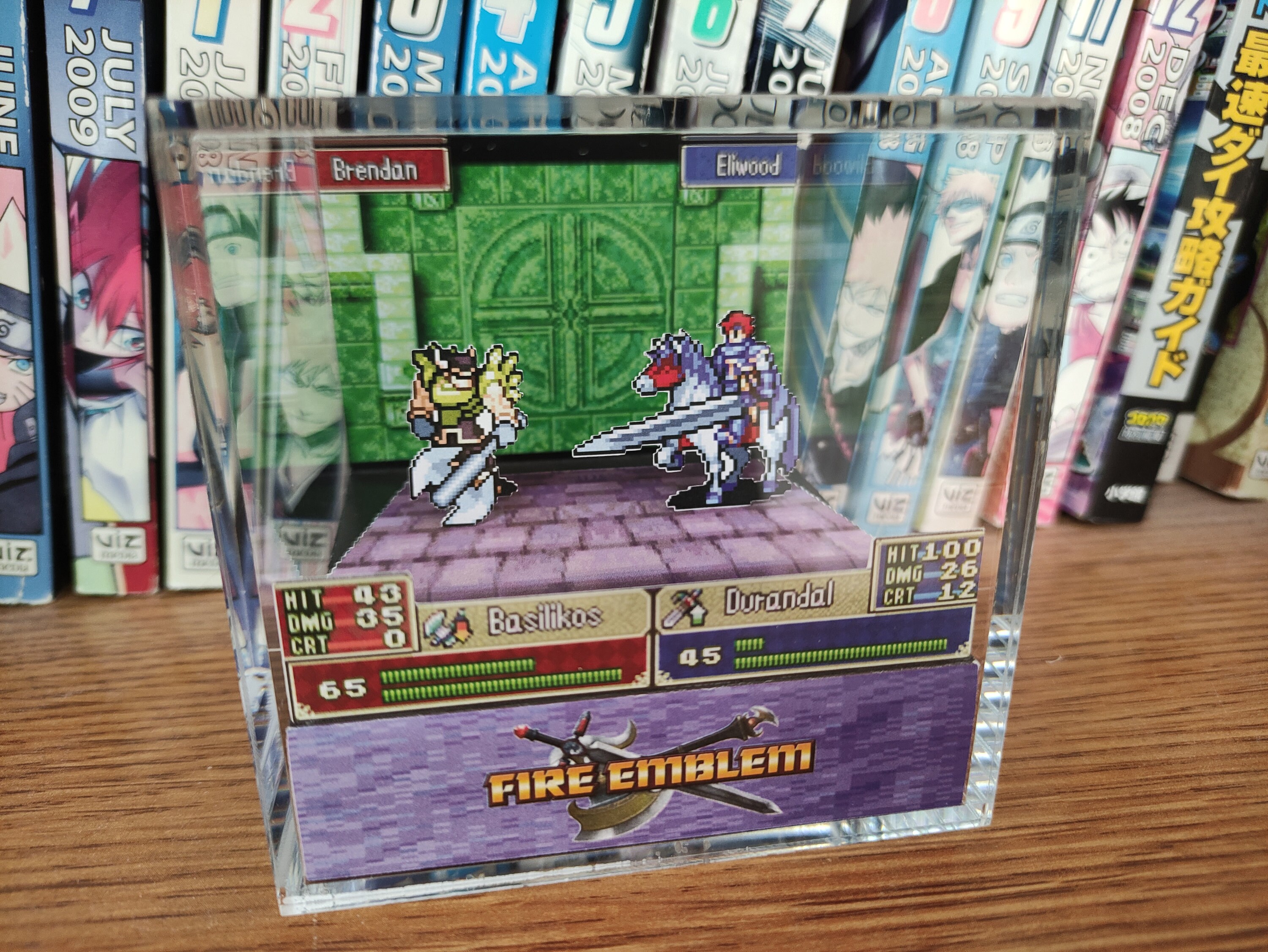 Fire Emblem Diorama - Brendan vs Eliwood (The Blazing Blade), Fire Emblem 3D Diorama Cube, Handmade Diorama Cube, Unique Gift for Gamers