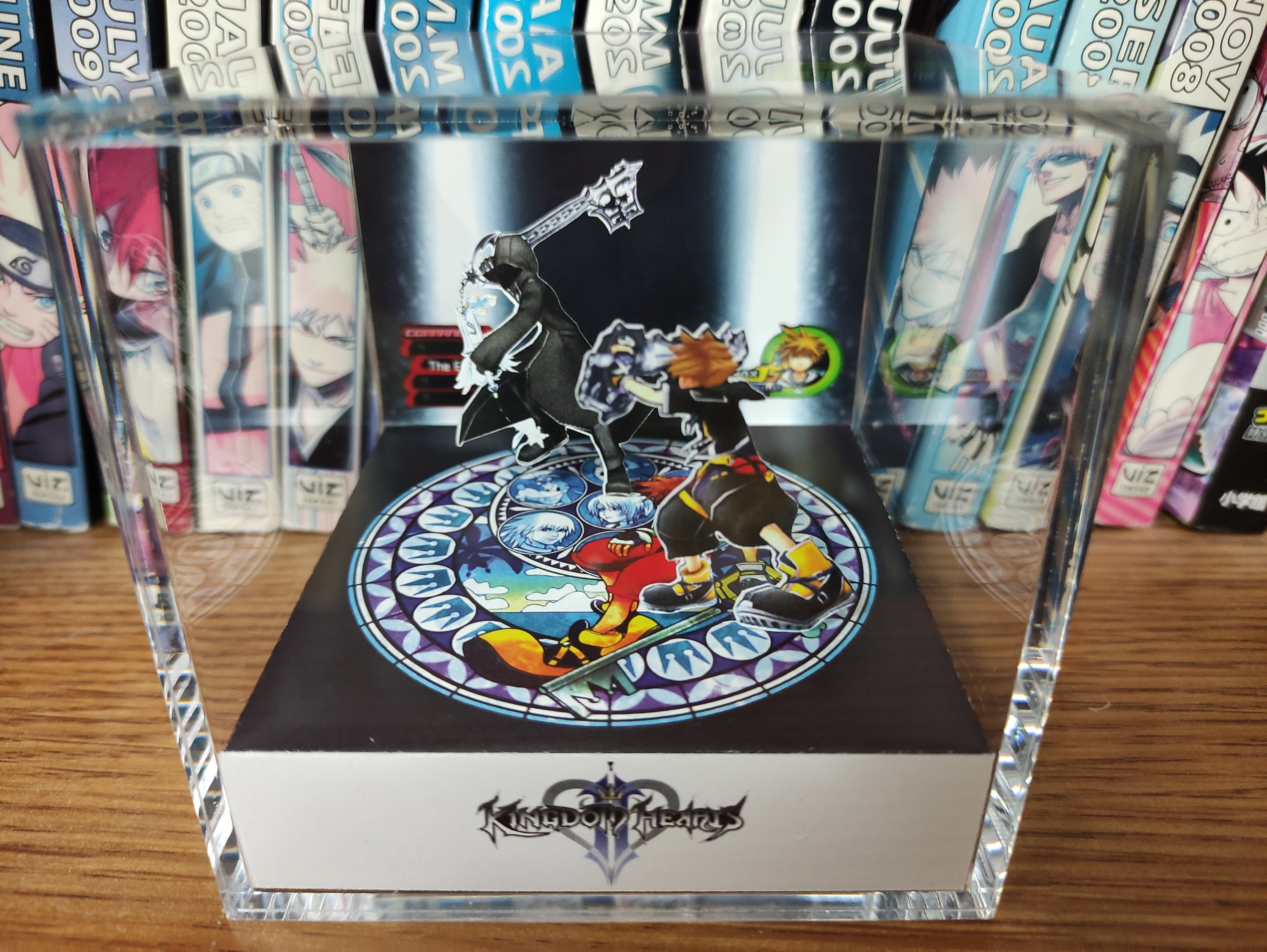 Kingdom Hearts 2 Diorama - Sora vs Roxas, Kingdom Hearts 3D Diorama Cube, Handmade Crystal Diorama Cube, Unique Gift for Gamers