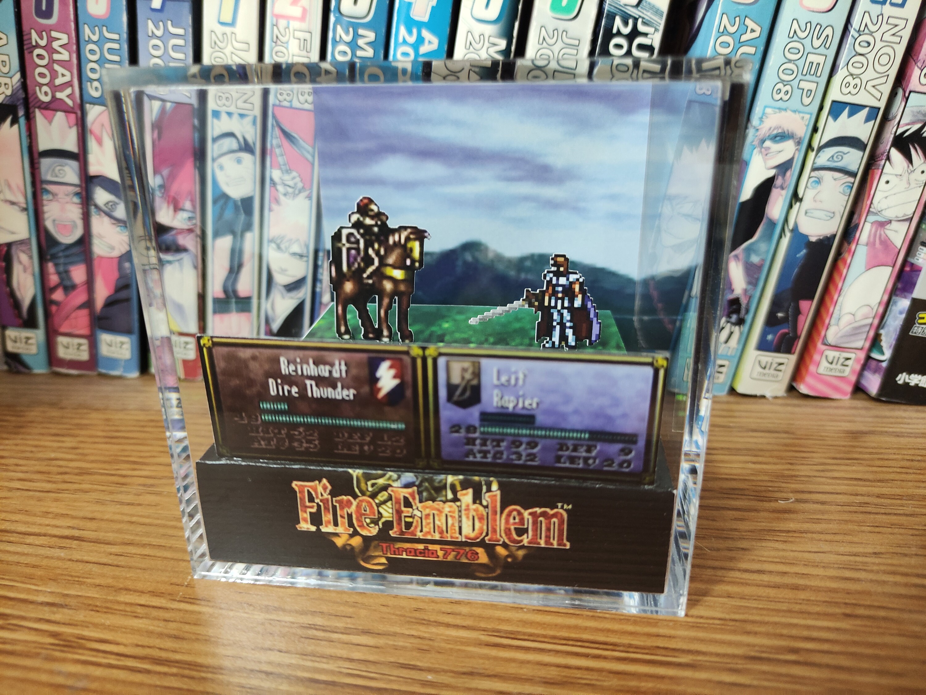 Fire Emblem Diorama - Reinhardt vs Leif (Thracia 776), Leif Fire Emblem 3D Diorama Cube, Handmade Diorama Cube, Unique Gift for Gamers