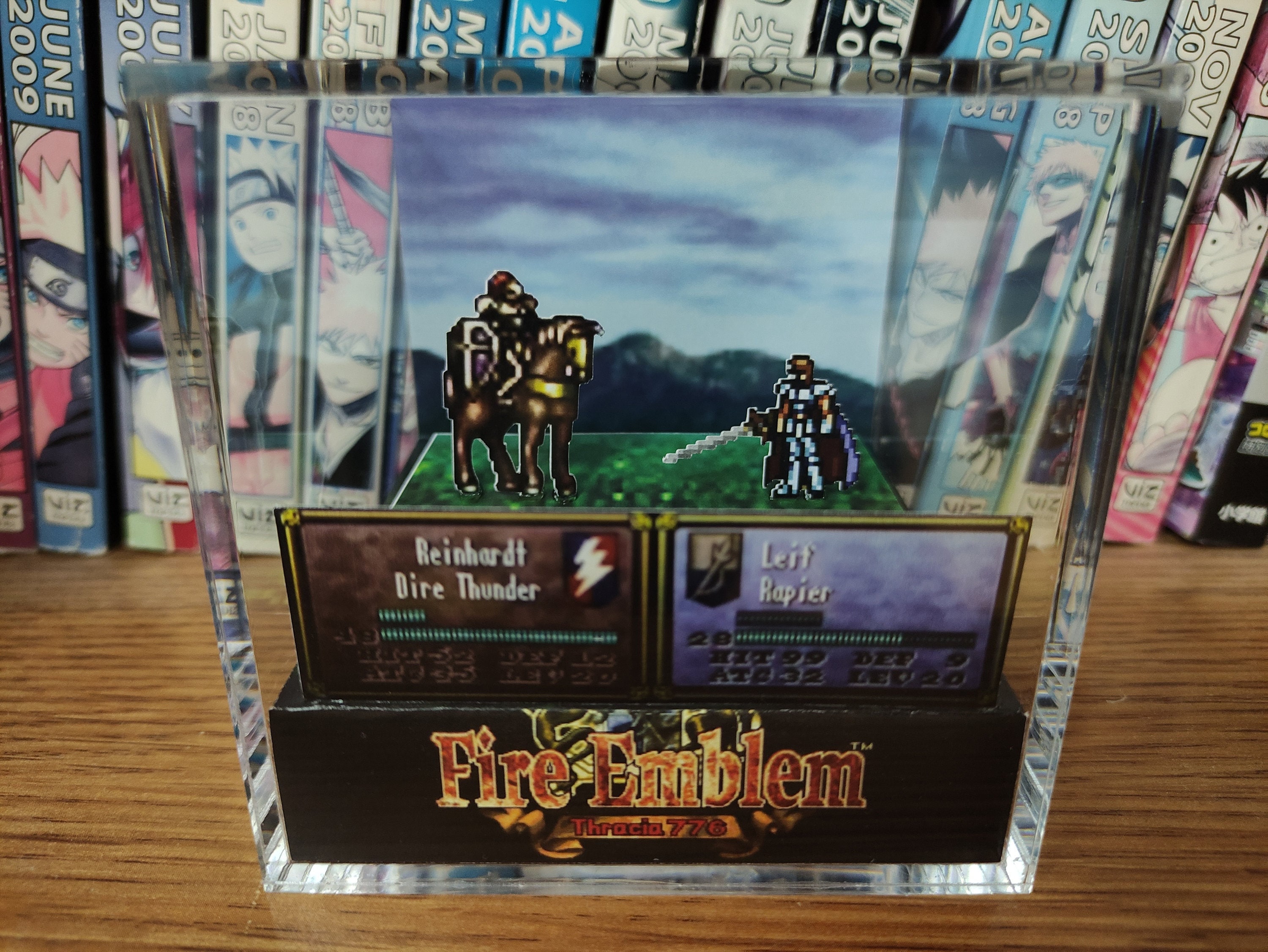 Fire Emblem Diorama - Reinhardt vs Leif (Thracia 776), Leif Fire Emblem 3D Diorama Cube, Handmade Diorama Cube, Unique Gift for Gamers