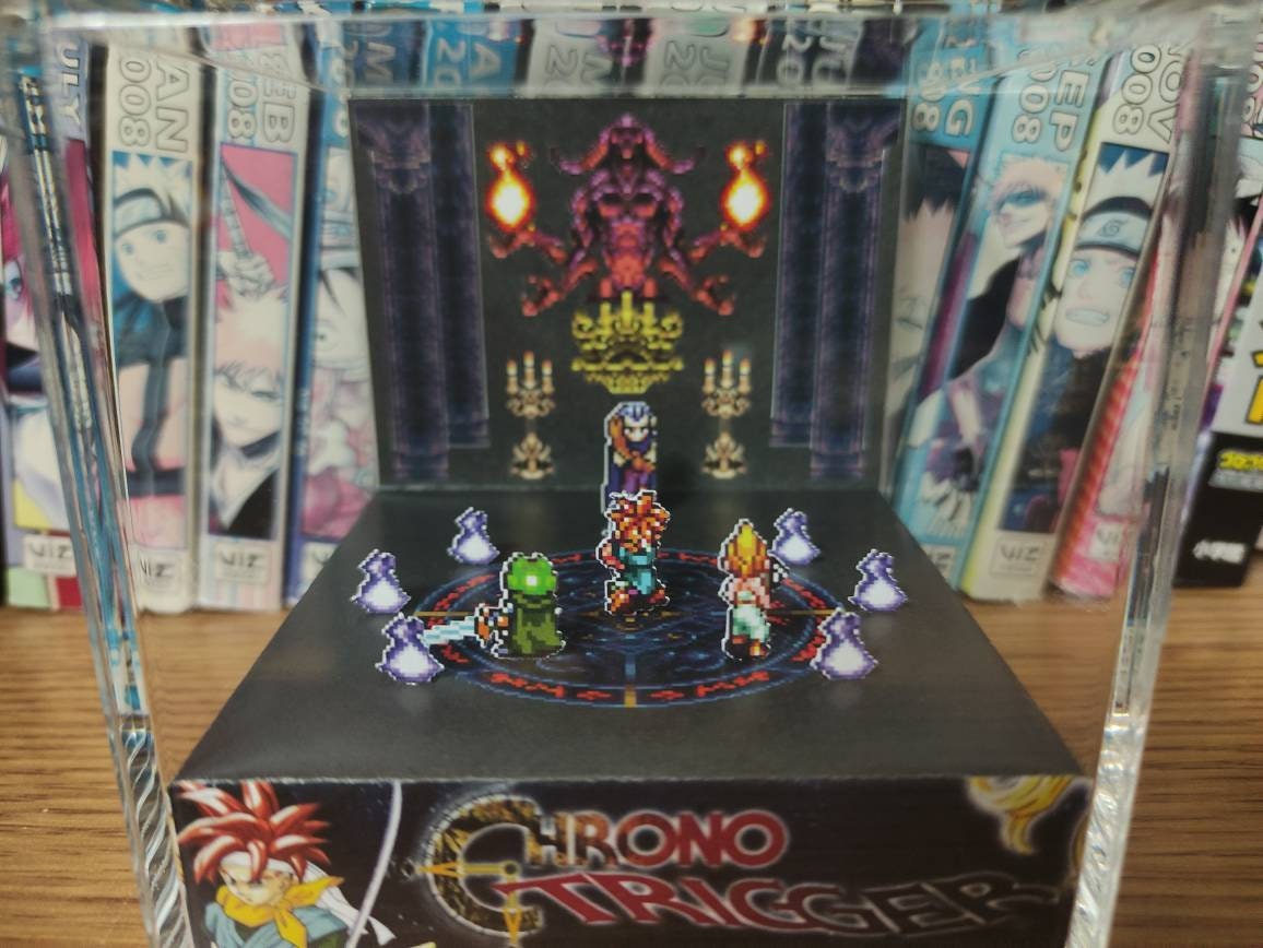 Chrono Trigger Magnus (Magnus Boss Battle), Chrono Trigger 3D Diorama Cube, Handmade Crystal Diorama Cube, Unique Gift for Gamers