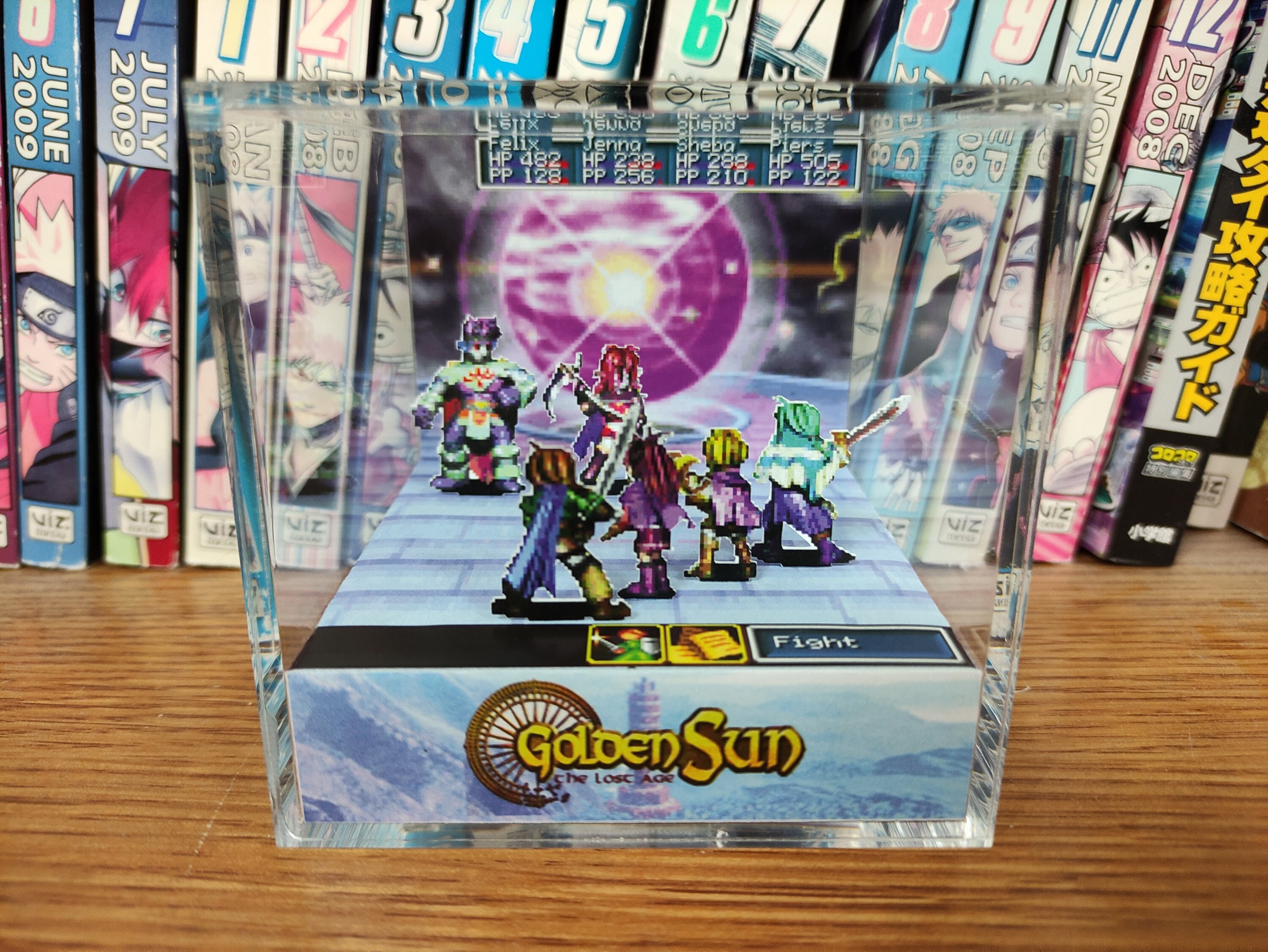 Golden Sun 2 The Lost Age Agatio Karst, Golden Sun Boss Encounter 3D Diorama Cube, Handmade Crystal Diorama Cube, Unique Gift for Gamers