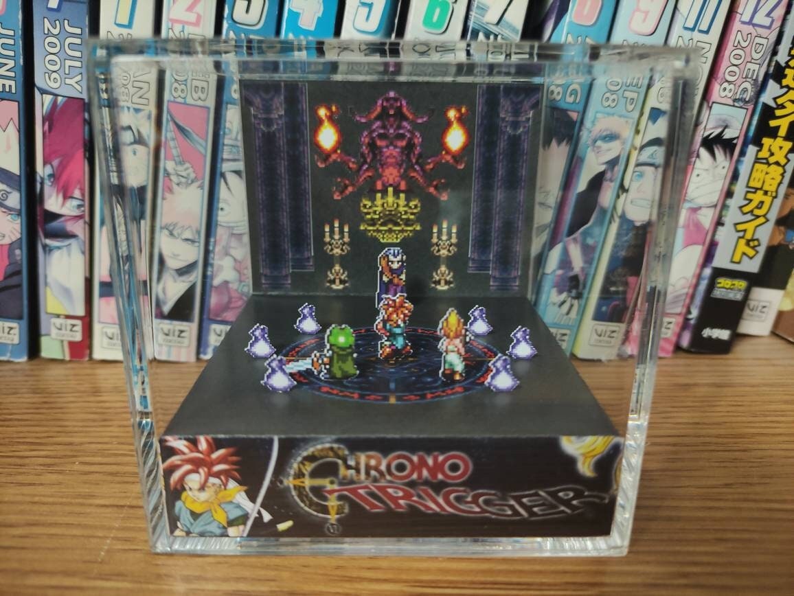 Chrono Trigger Magnus (Magnus Boss Battle), Chrono Trigger 3D Diorama Cube, Handmade Crystal Diorama Cube, Unique Gift for Gamers