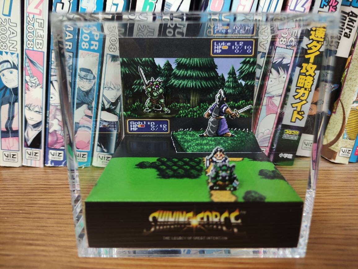 Shining Force Luke Diorama , Shining Force 3D Diorama Cube, Shining Force Handmade Crystal Diorama Cube, Unique Gift for Gamers