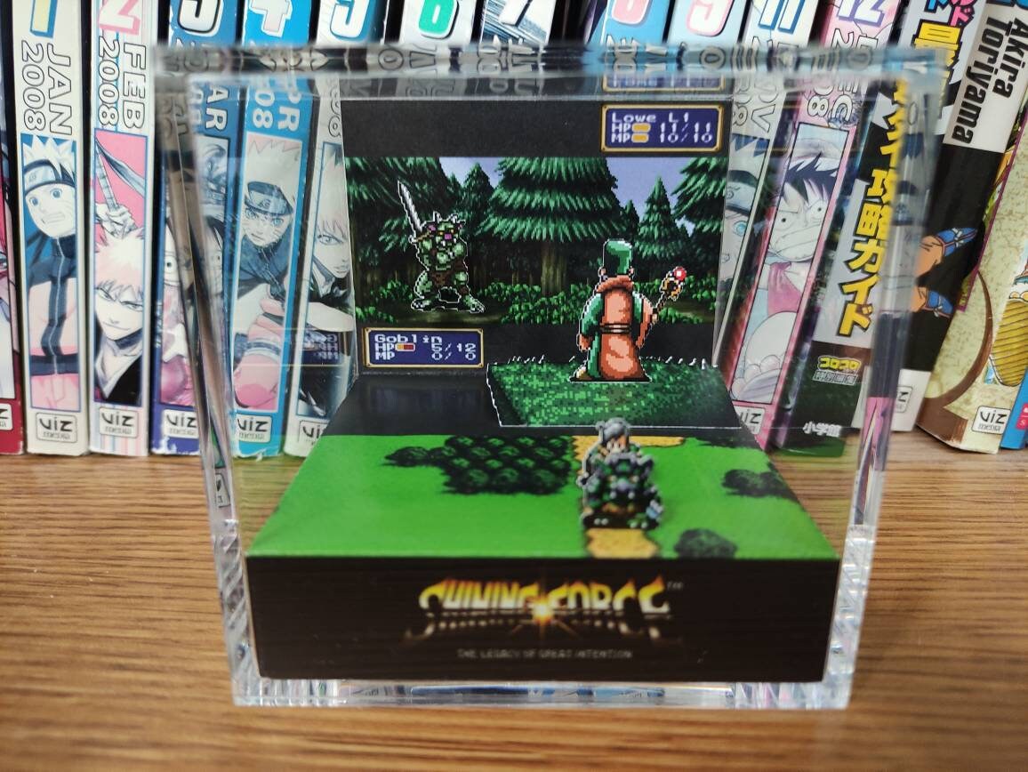 Shining Force Lowe Diorama , Shining Force 3D Diorama Cube, Shining Force Handmade Crystal Diorama Cube, Unique Gift for Gamers