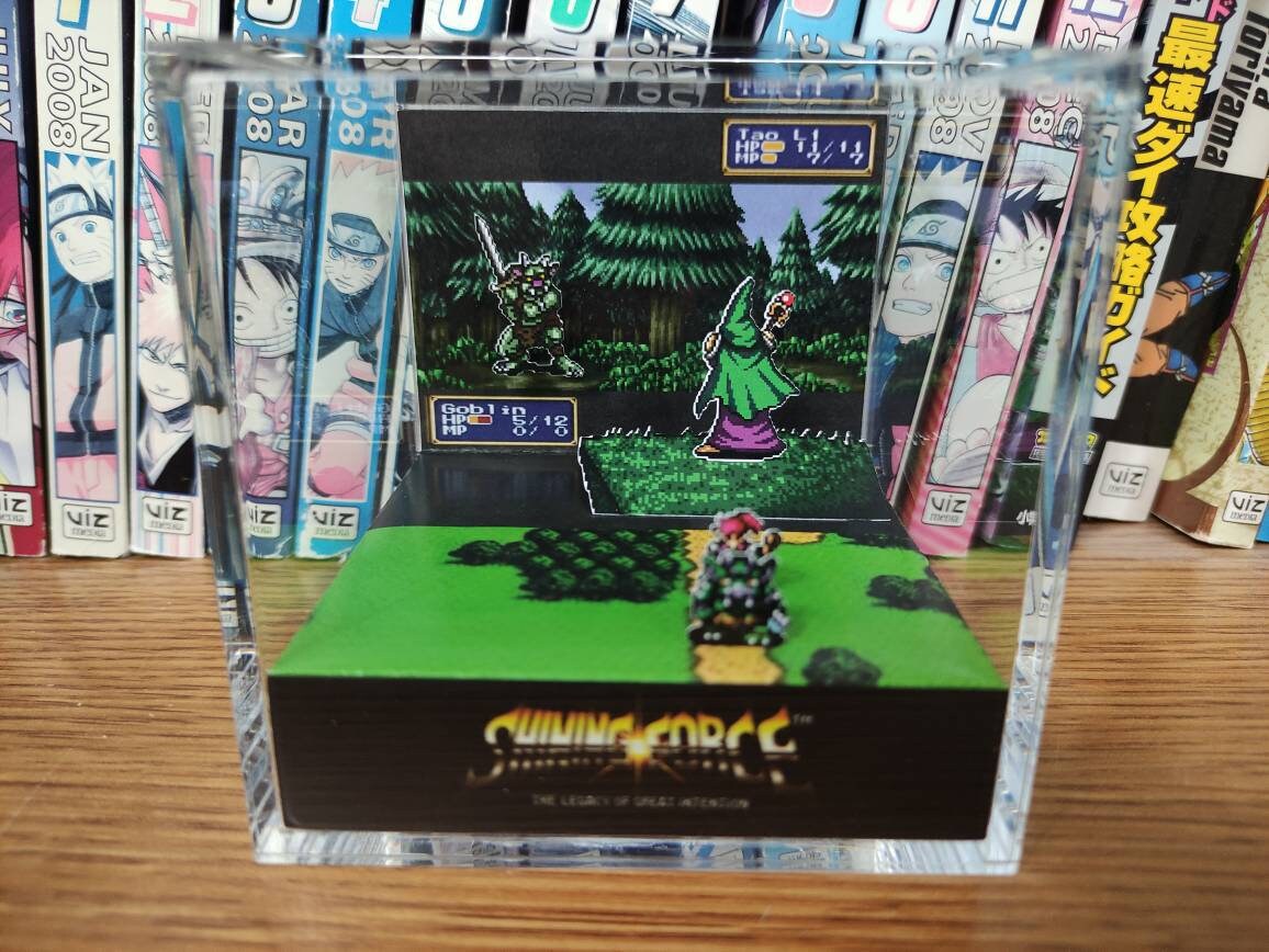 Shining Force Tao Diorama , Shining Force 3D Diorama Cube, Shining Force Handmade Crystal Diorama Cube, Unique Gift for Gamers