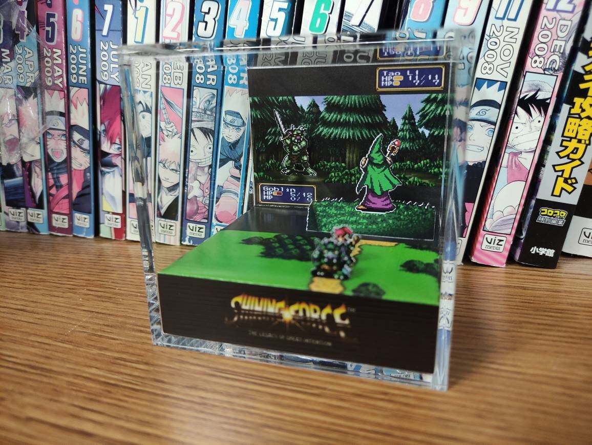 Shining Force Tao Diorama , Shining Force 3D Diorama Cube, Shining Force Handmade Crystal Diorama Cube, Unique Gift for Gamers