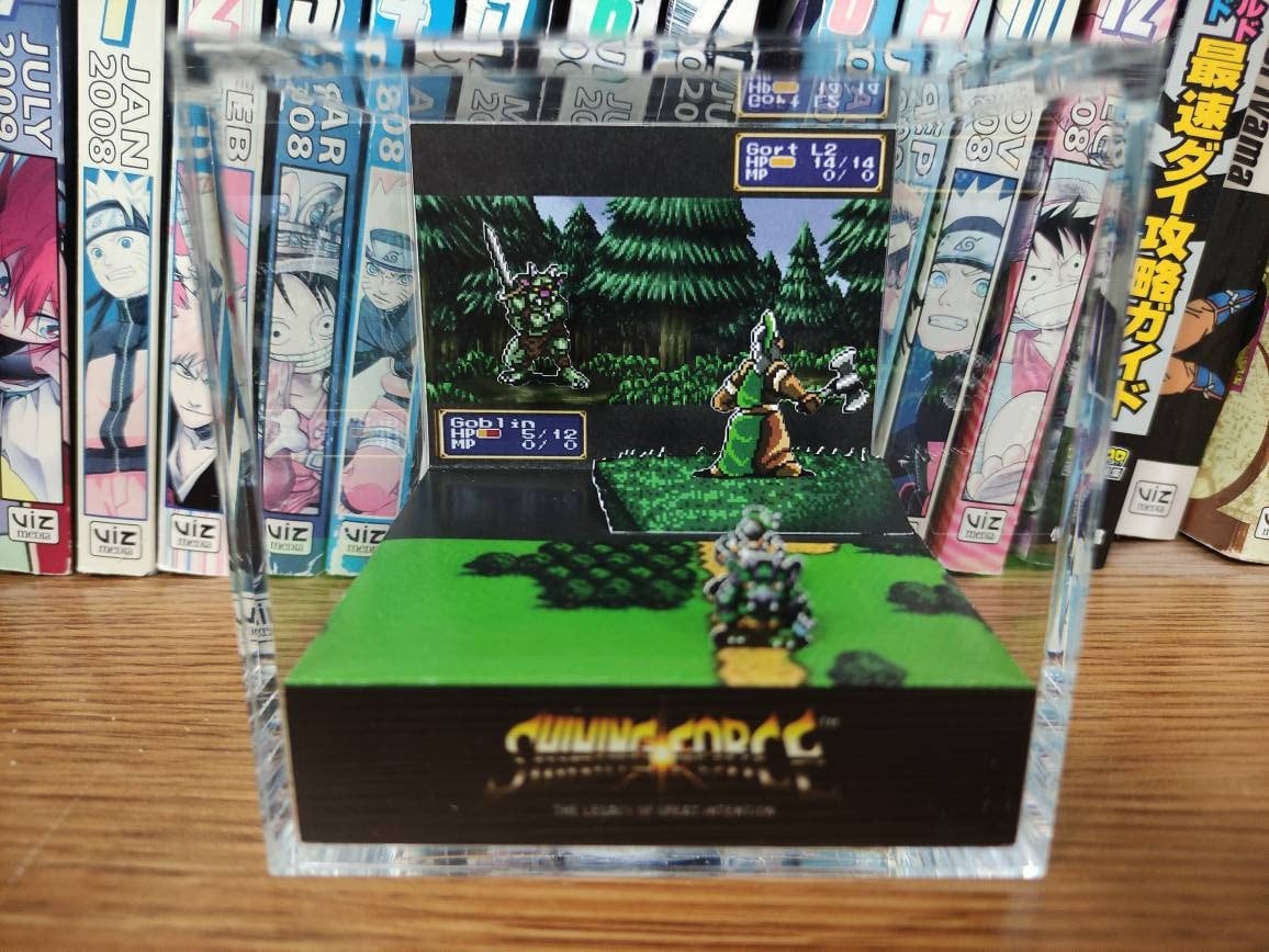 Shining Force Gort Diorama , Shining Force 3D Diorama Cube, Shining Force Handmade Crystal Diorama Cube, Unique Gift for Gamers