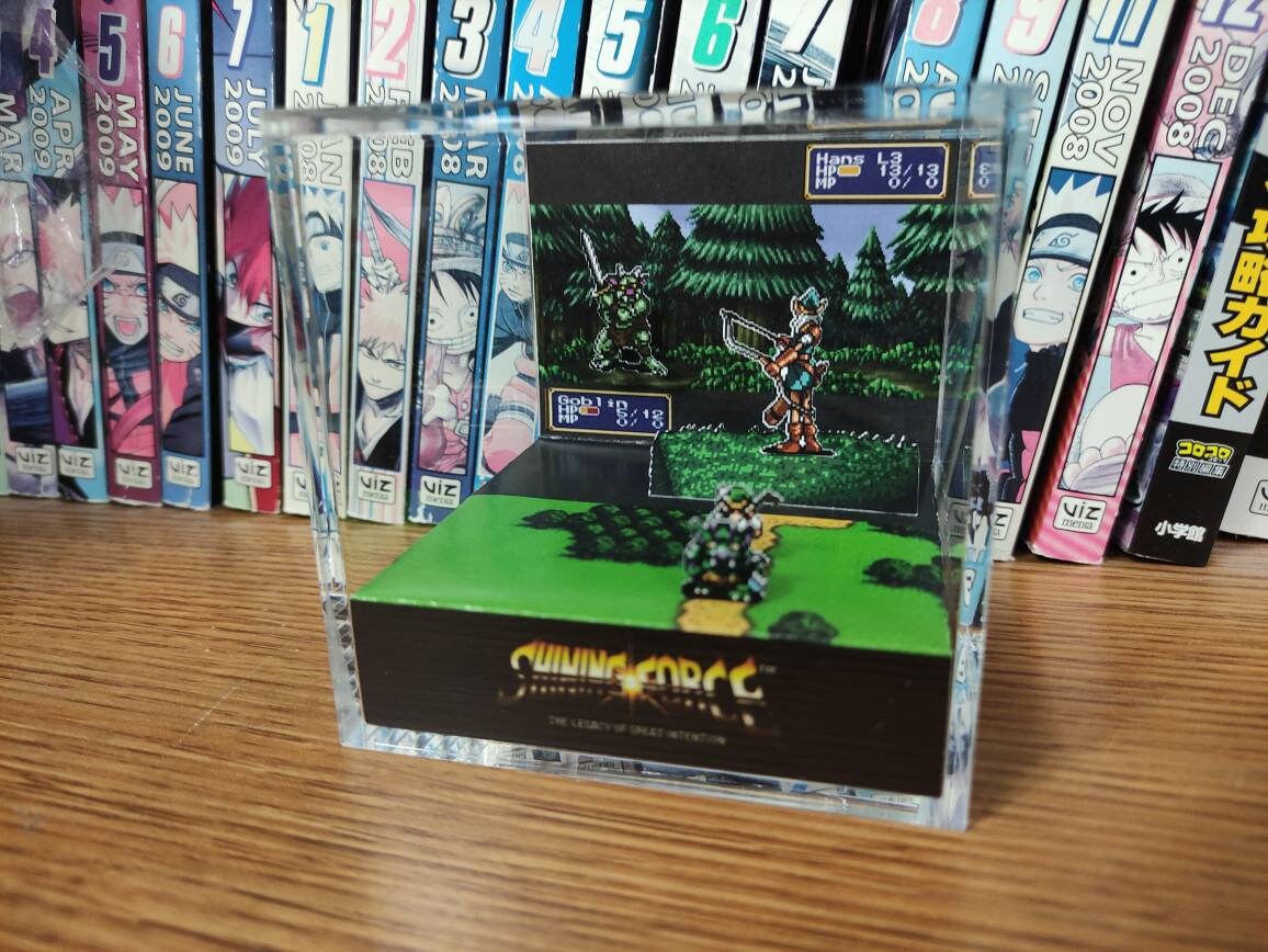 Shining Force Hans Diorama , Shining Force 3D Diorama Cube, Shining Force Handmade Crystal Diorama Cube, Unique Gift for Gamers