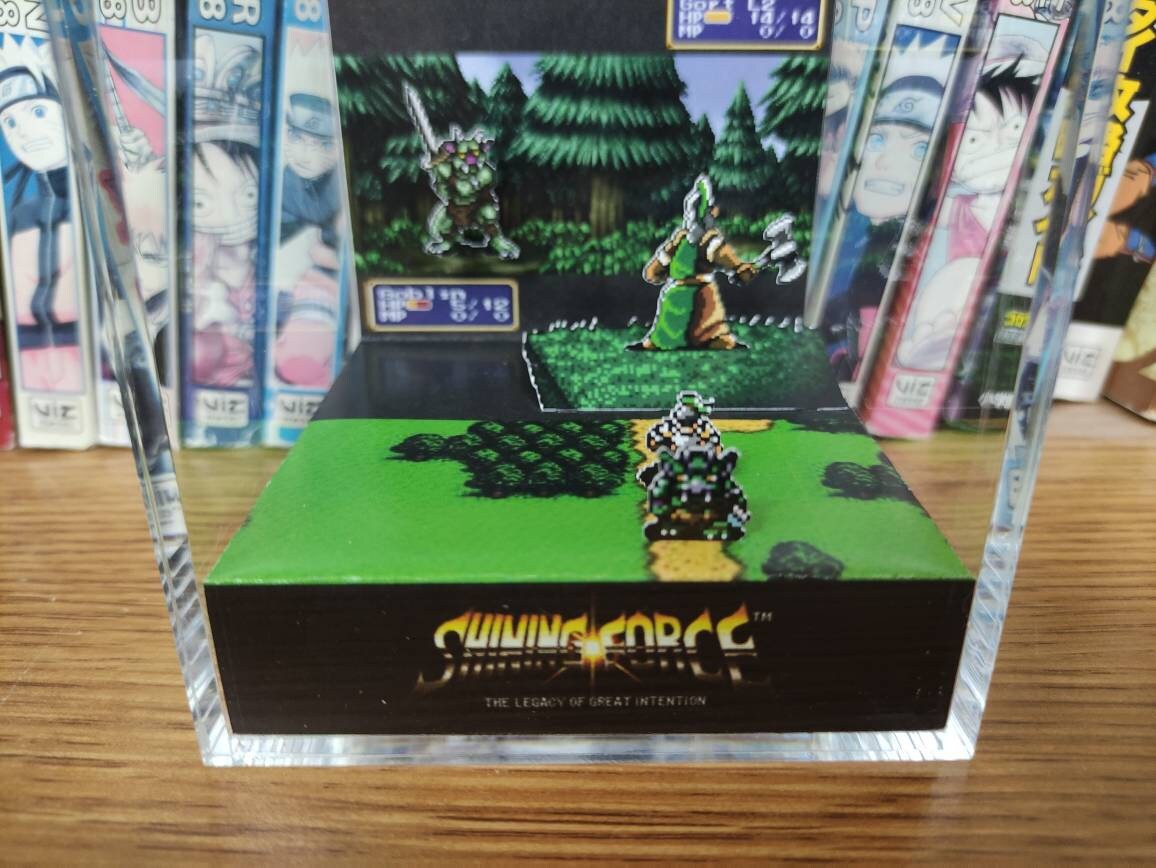 Shining Force Gort Diorama , Shining Force 3D Diorama Cube, Shining Force Handmade Crystal Diorama Cube, Unique Gift for Gamers