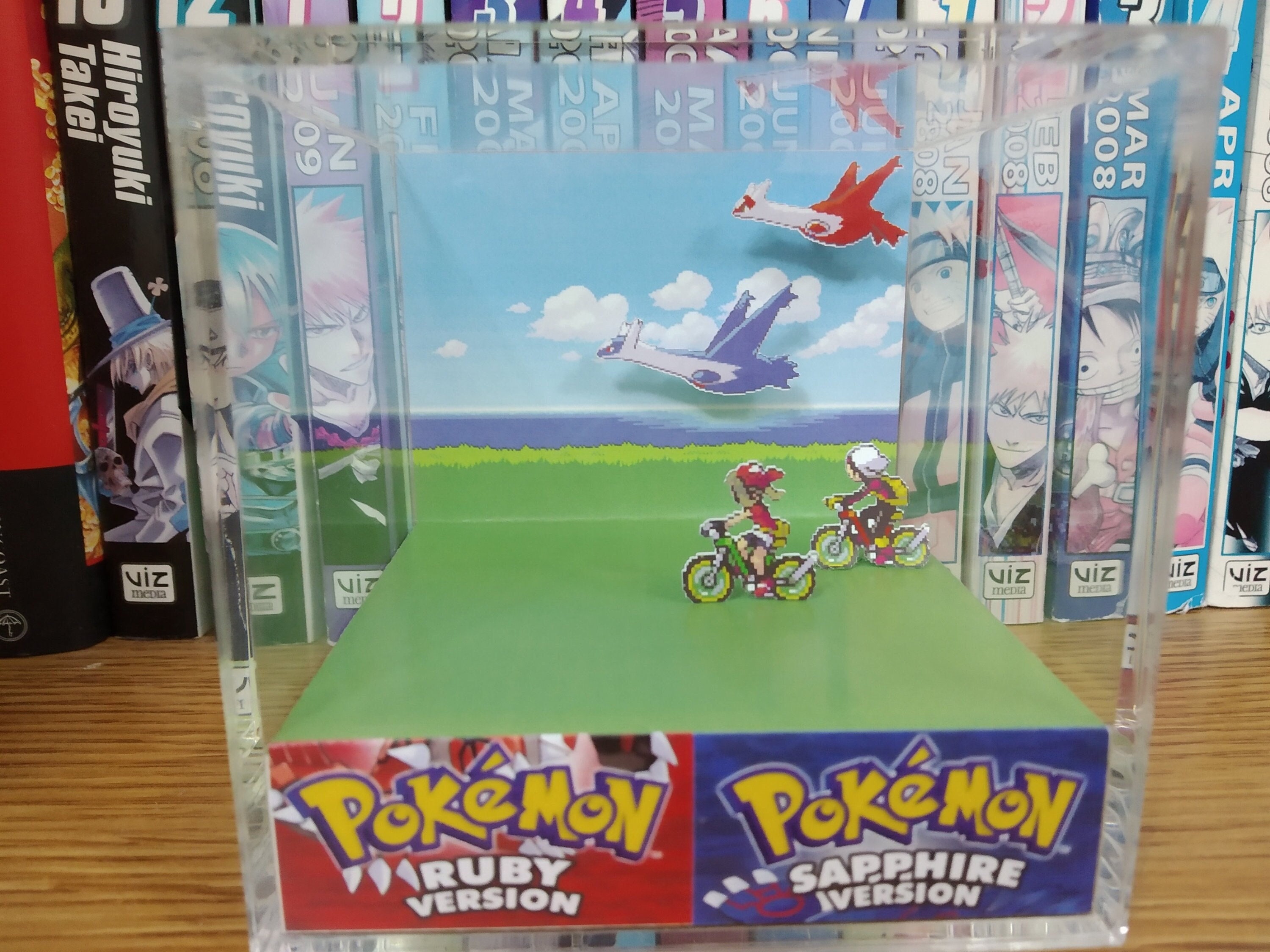 Ruby Sapphire Opening (Latias Latios), 3D Diorama Cube, Handmade Crystal Diorama Cube, Unique Gift for Gamers