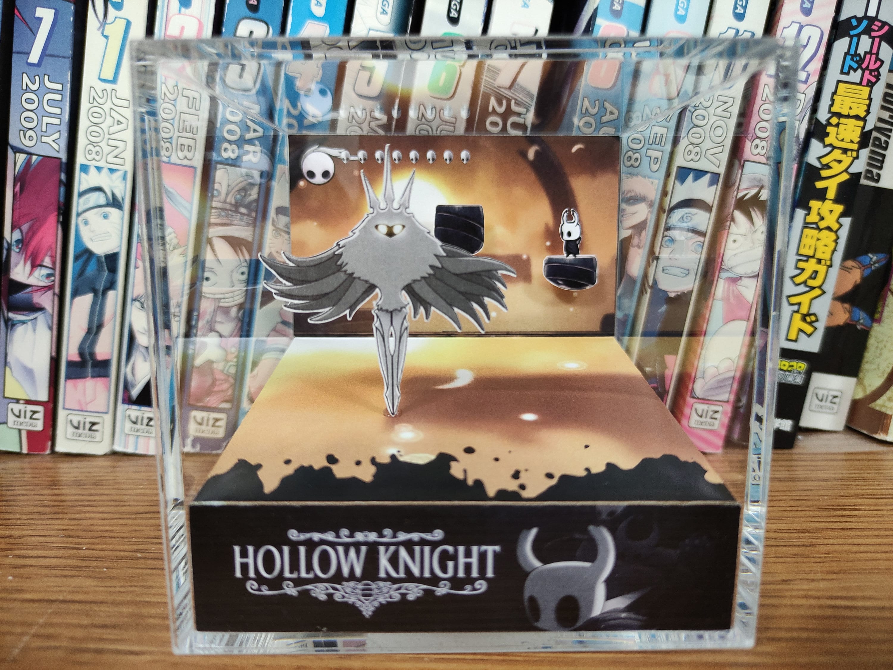 Hollow Knight Diorama - Hollow Knight vs The Radiance, Hollow Knight 3D Diorama Cube, Handmade Crystal Diorama Cube, Gift for Gamers