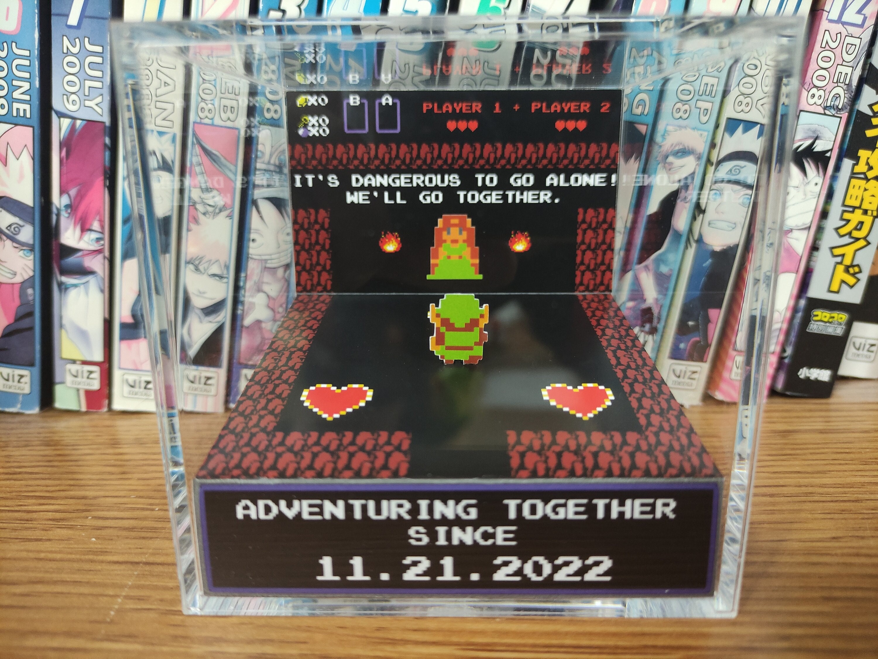 Legend of Zelda Anniversary Valentines Diorama - Dangerous to go Alone! , Zelda 3D Diorama Cube, Handmade Diorama Cube, Zelda Anniversary