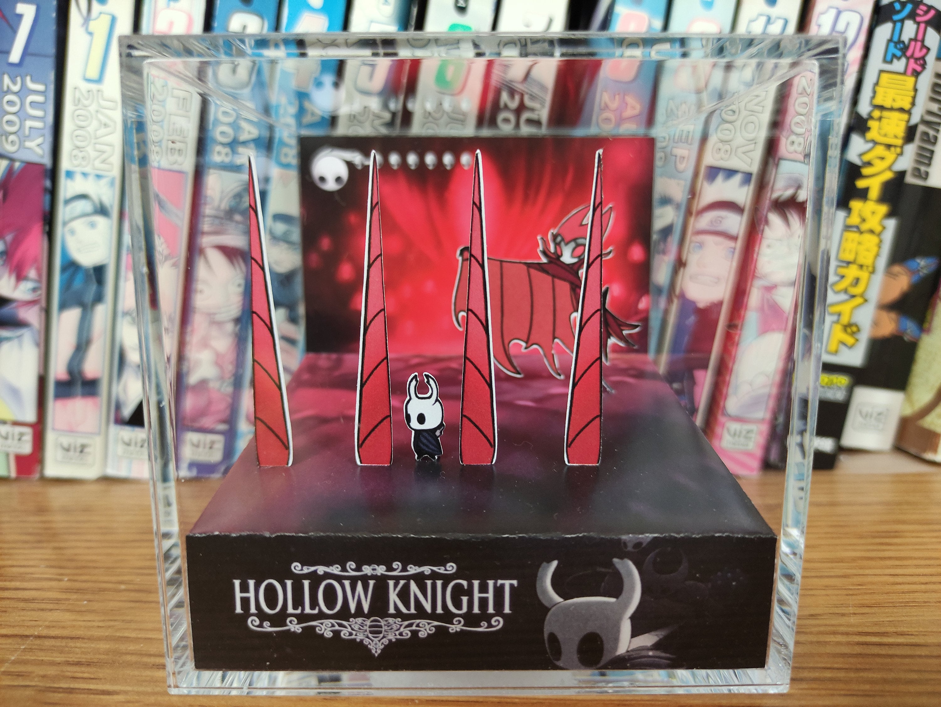 Hollow Knight Diorama - Hollow Knight vs Nightmare King Grimm, Hollow Knight 3D Diorama Cube, Handmade Crystal Diorama Cube, Gift for Gamers