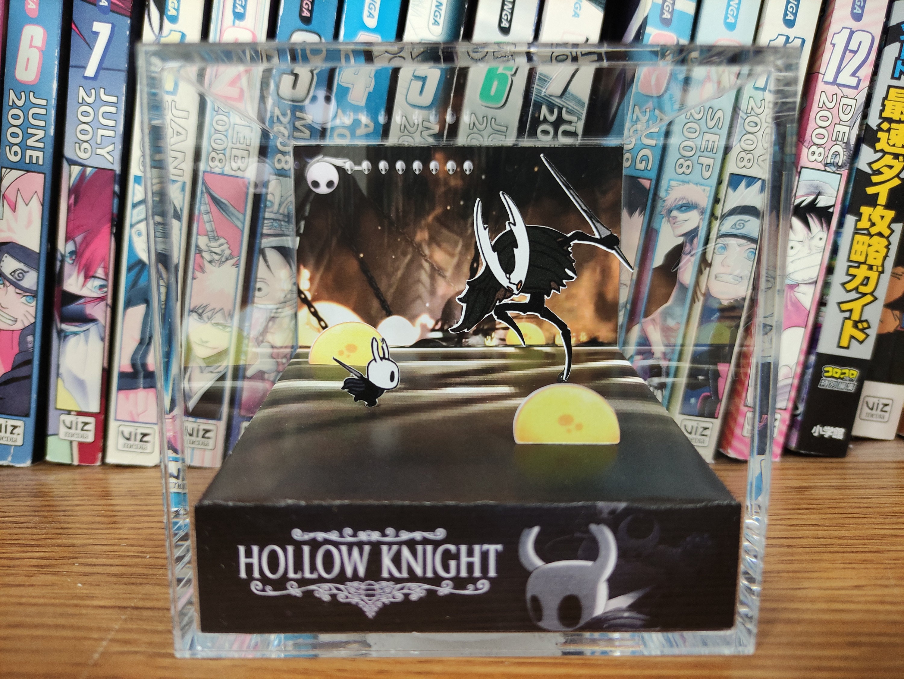 Hollow Knight Diorama - Hollow Knight vs The Hollow Knight, Hollow Knight 3D Diorama Cube, Handmade Crystal Diorama Cube, Gift for Gamers