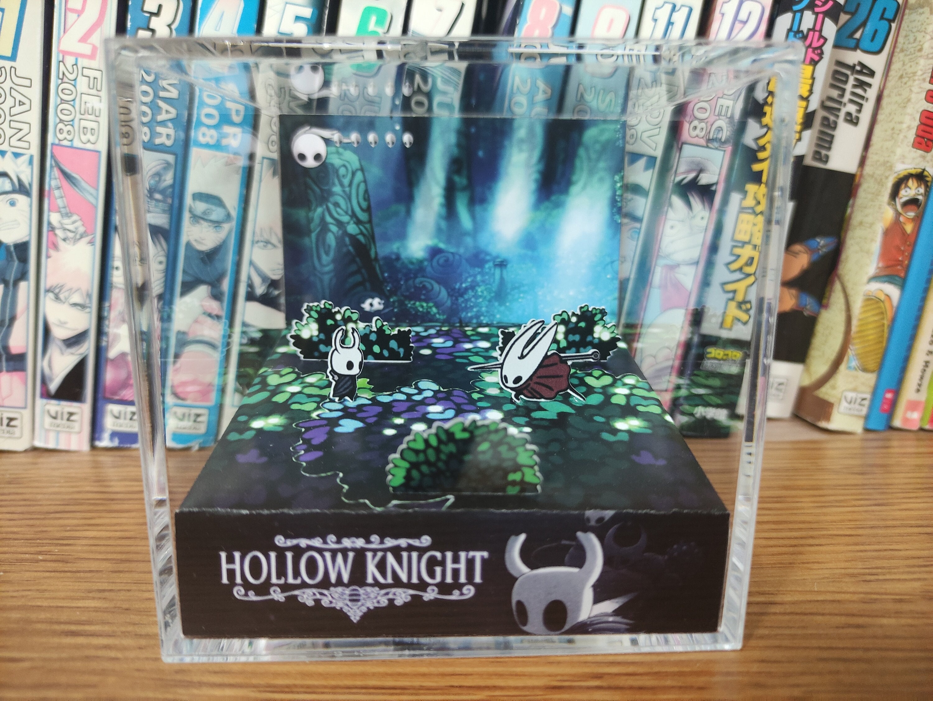 Hollow Knight Diorama - Hollow Knight vs The Hornet, Hollow Knight 3D Diorama Cube, Handmade Crystal Diorama Cube, Gift for Gamers