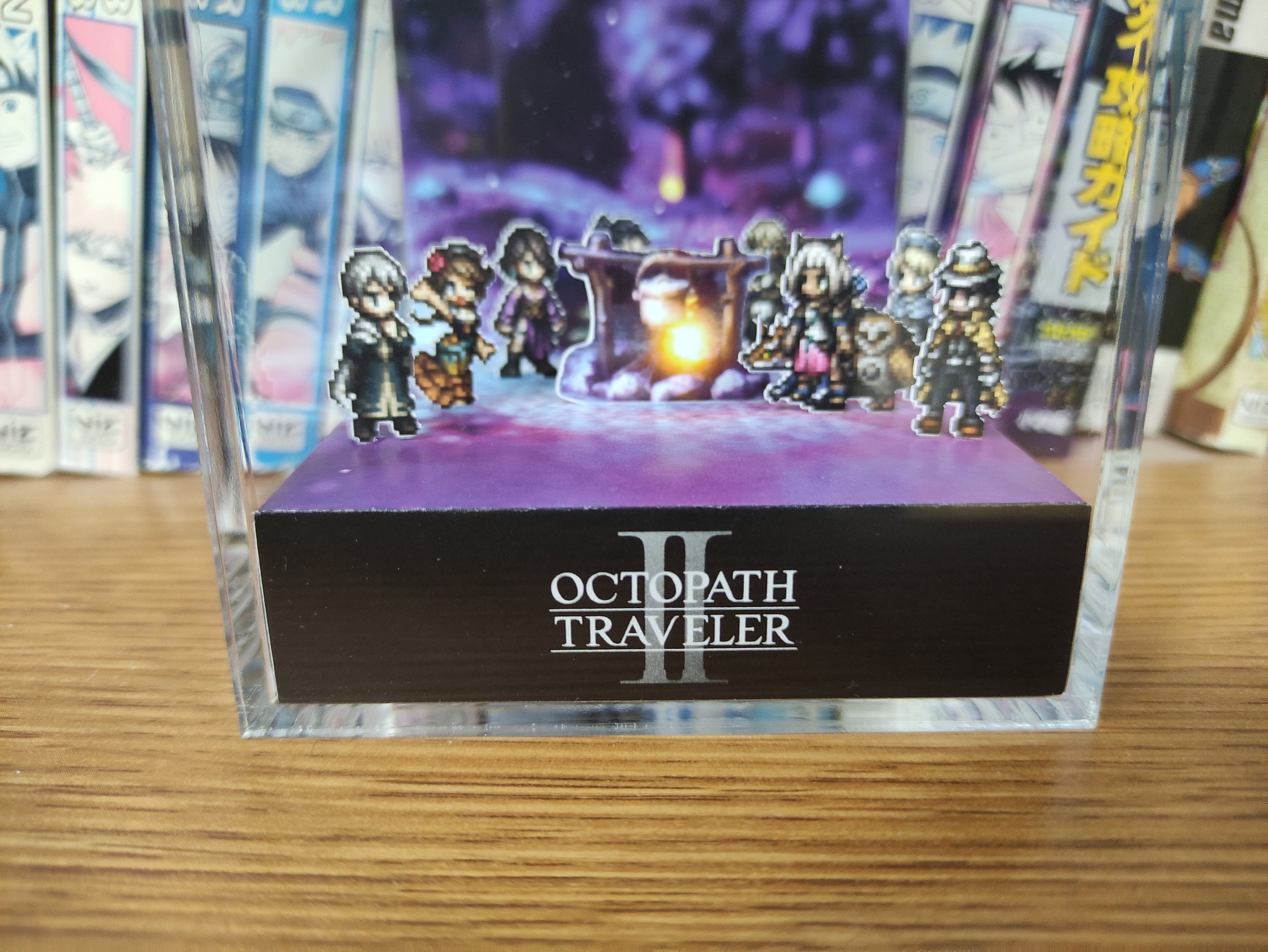 Octopath Traveller 2 Campfire (Characters), Octopath Traveller 2 3D Diorama Cube, Handmade Crystal Diorama Cube, Unique Gift for Gamers