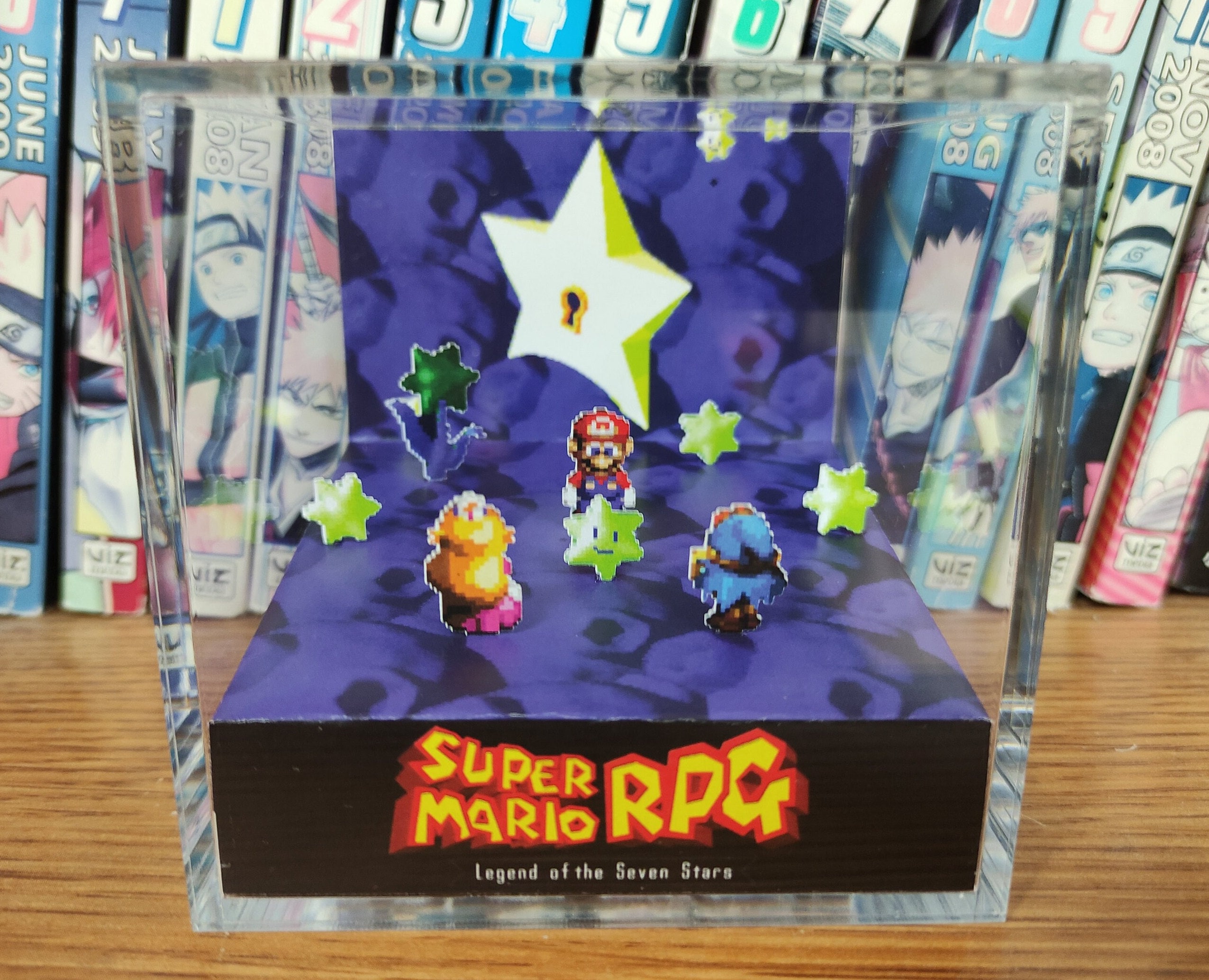 Mario Starhill Diorama - Super Mario RPG (Starhill), Mario 3D Diorama Cube, Handmade Crystal Diorama Cube, Unique Gift for Gamers