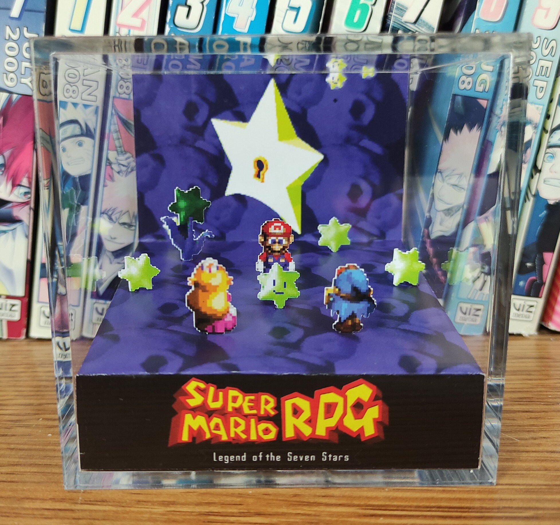 Mario Starhill Diorama - Super Mario RPG (Starhill), Mario 3D Diorama Cube, Handmade Crystal Diorama Cube, Unique Gift for Gamers