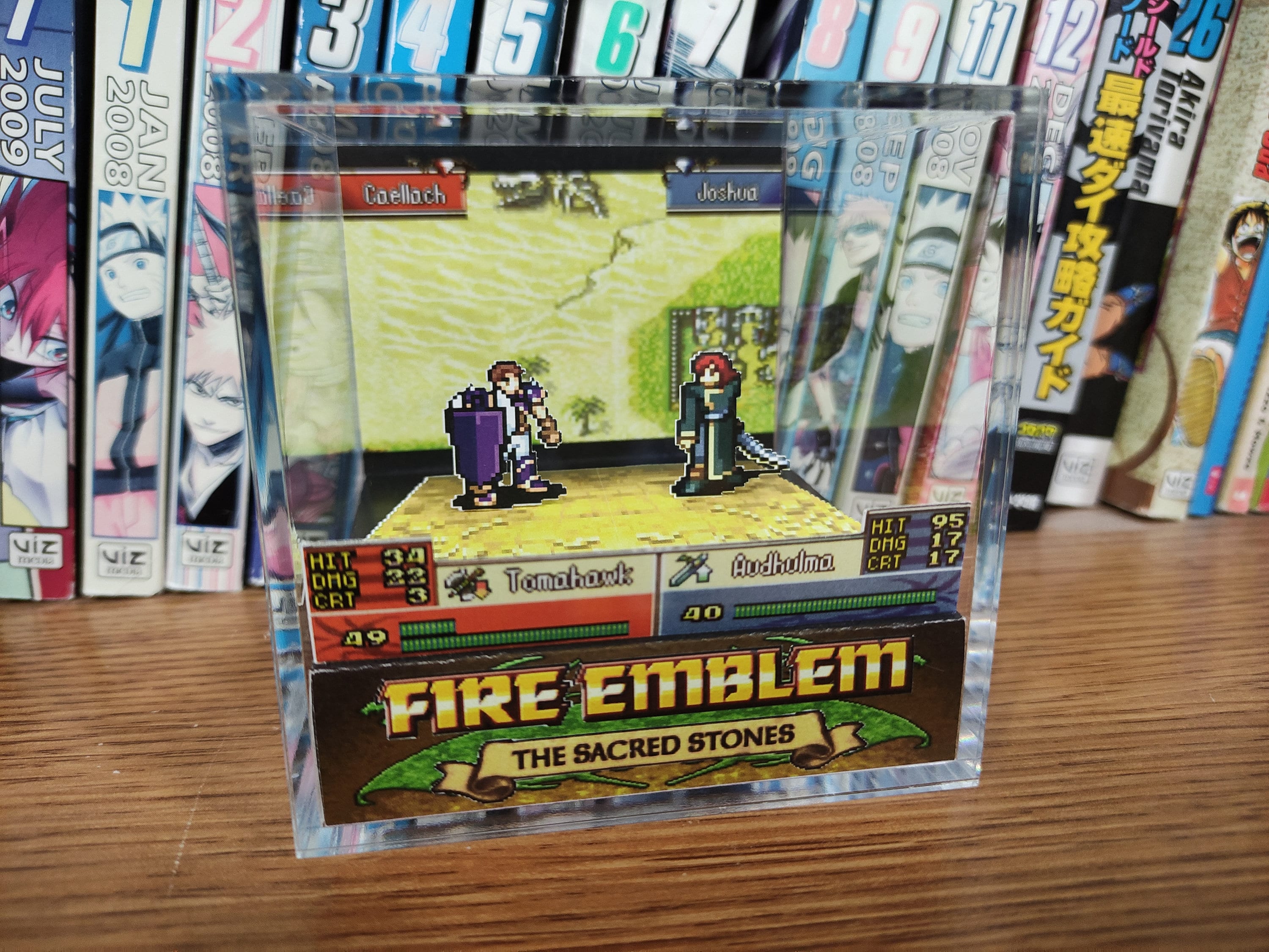 Fire Emblem Diorama - Caellach vs Joshua (Sacred Stones), Caellach vs Joshua Fire Emblem 3D Diorama Handmade Cube, Unique Gift for Gamers